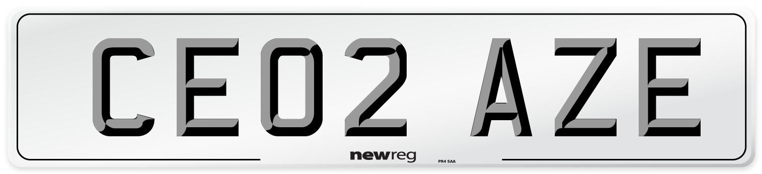 CE02 AZE Number Plate from New Reg